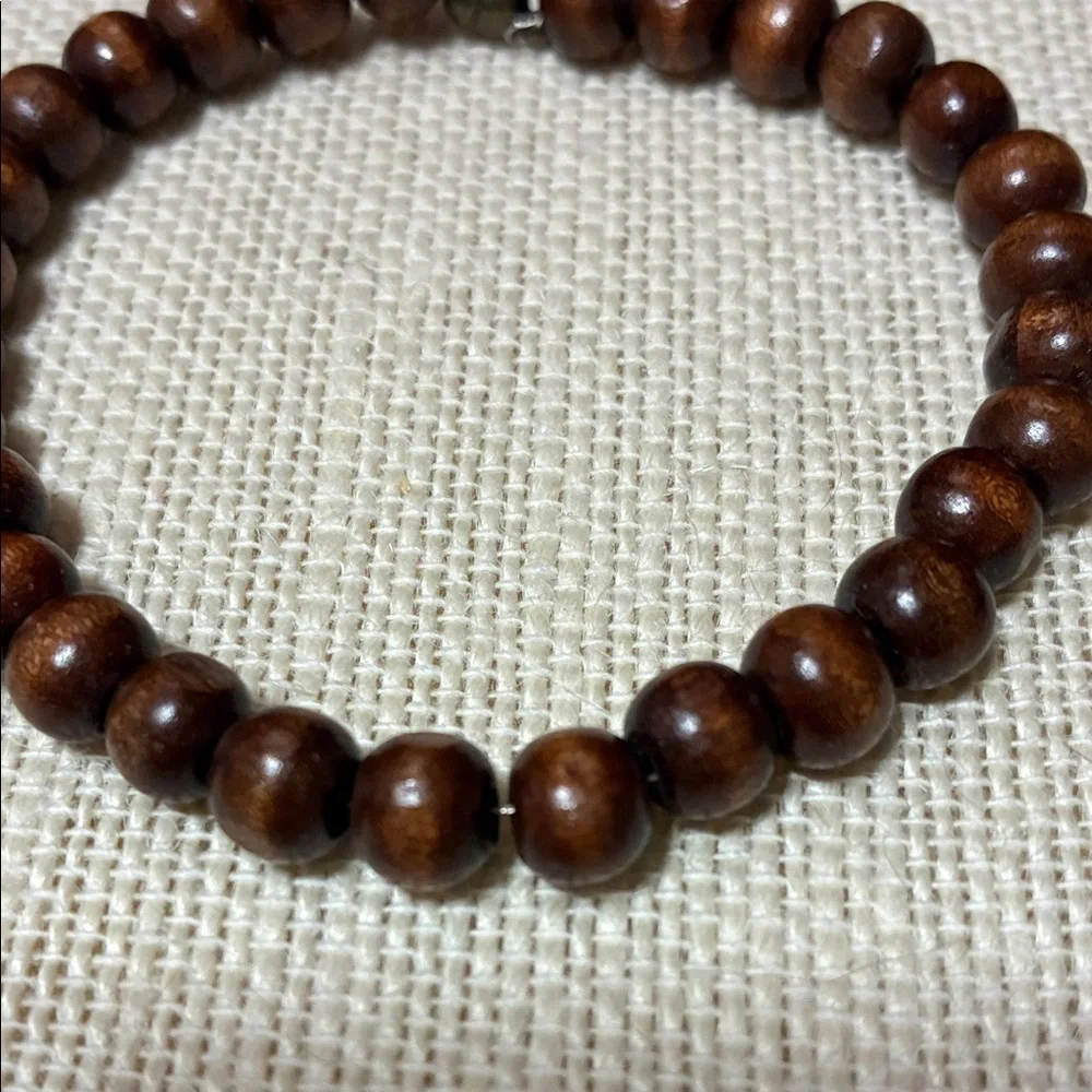 Brown Wooden Beaded magnetic clasp Bracelet